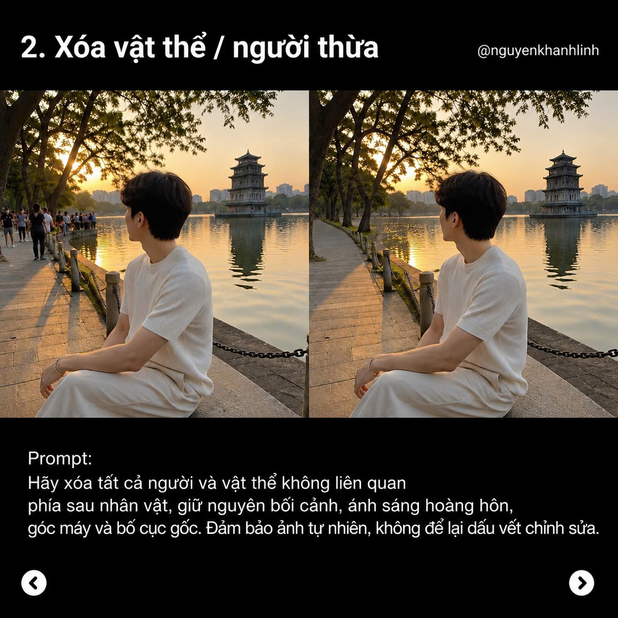 Before After xóa người thừa trong ảnh