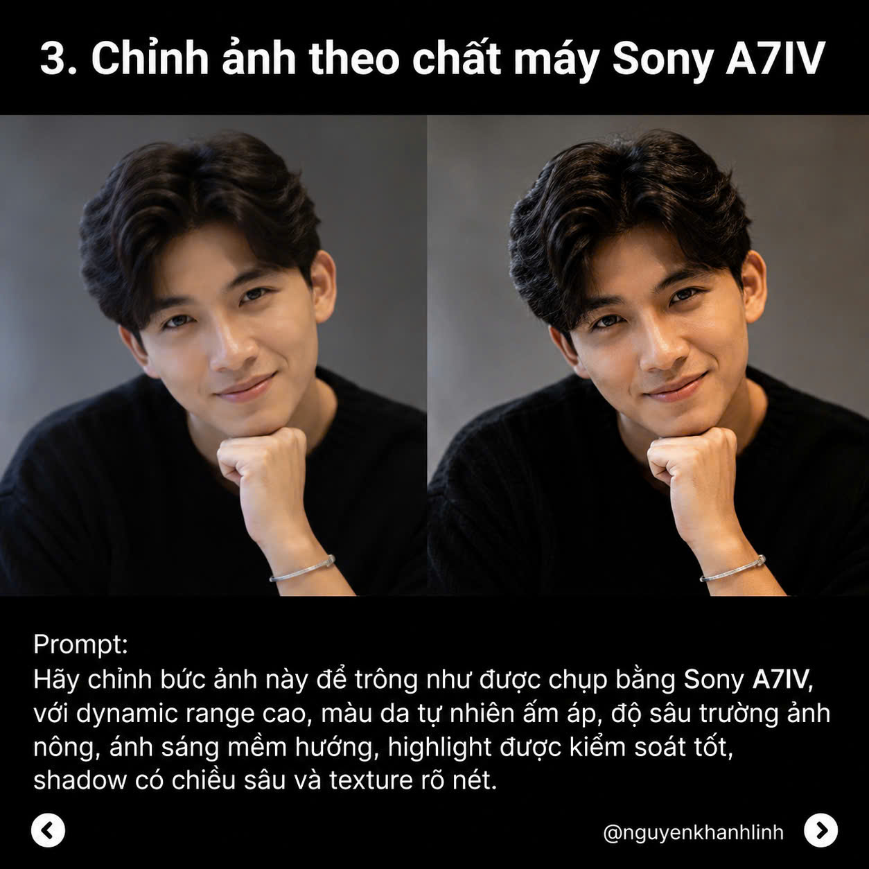 Before After chỉnh ảnh theo chất máy Sony A7IV